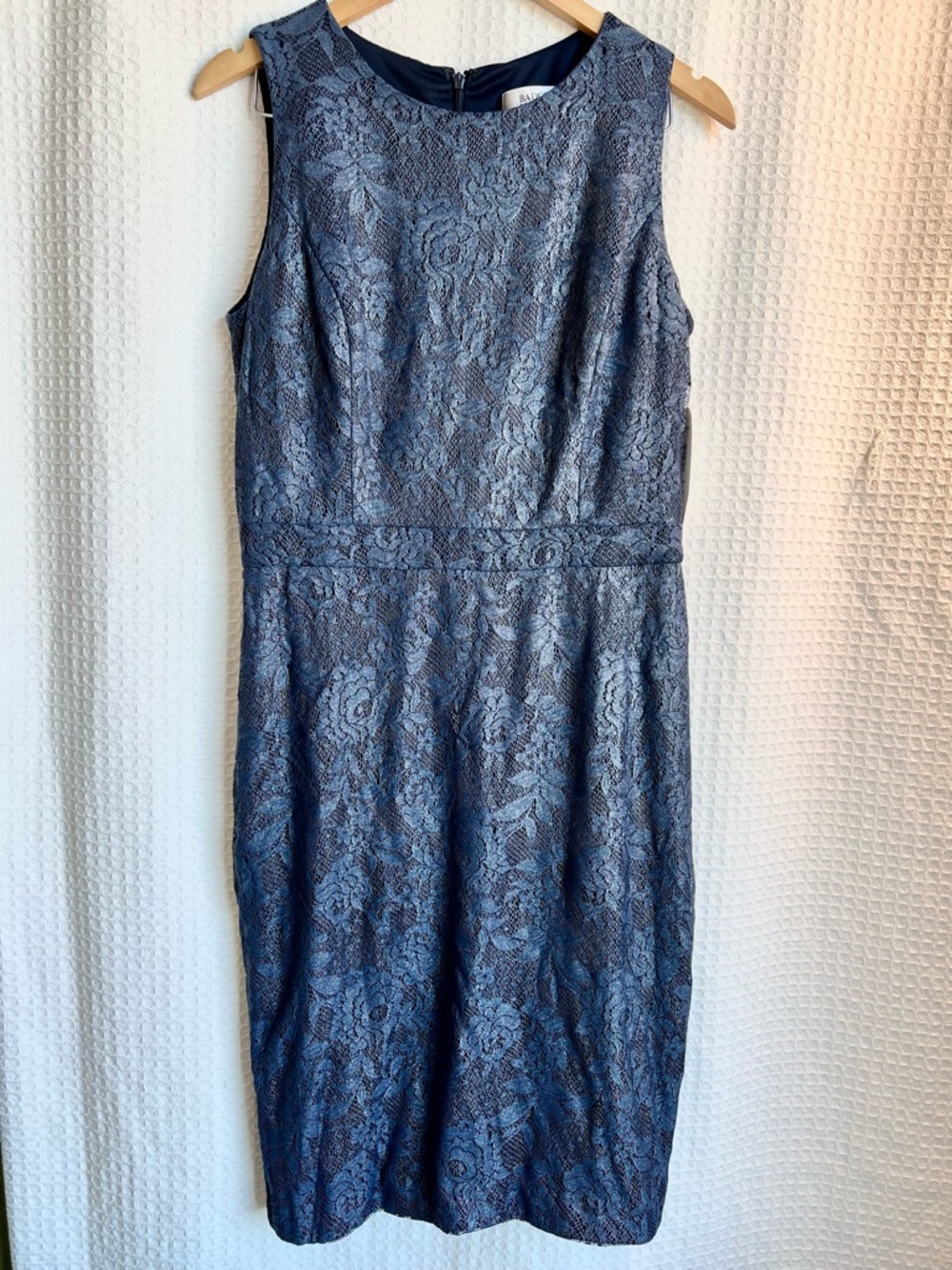 Badgley Mischka Navy Floral Lace Dress